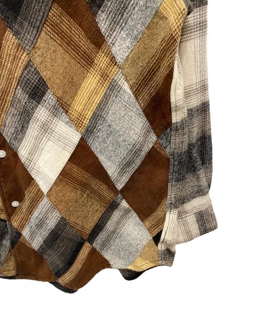 NOMA t.d.（ノーマティーディー）NOMA t.d. (ノーマティーディー) OMBRE PLAID DAIAMOND SHIRT ブラウン サイズ:3の古着・服飾アイテム