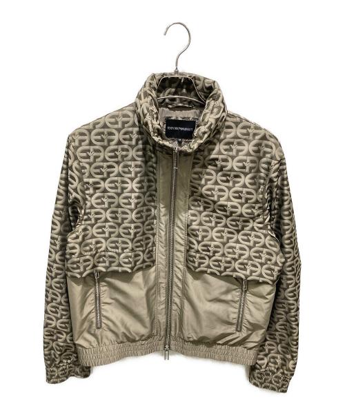 EMPORIO ARMANI（エンポリオ アルマーニ）EMPORIO ARMANI (エンポリオ アルマーニ) ロコプリントジップジャケット ブラウン サイズ:48の古着・服飾アイテム