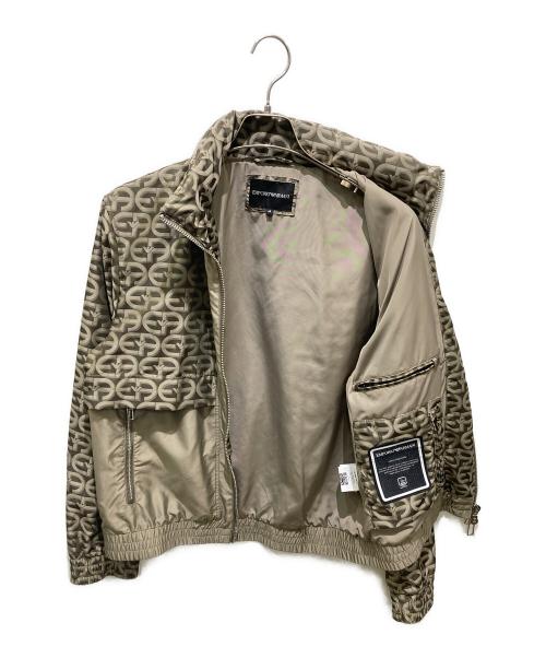 EMPORIO ARMANI（エンポリオ アルマーニ）EMPORIO ARMANI (エンポリオ アルマーニ) ロコプリントジップジャケット ブラウン サイズ:48の古着・服飾アイテム