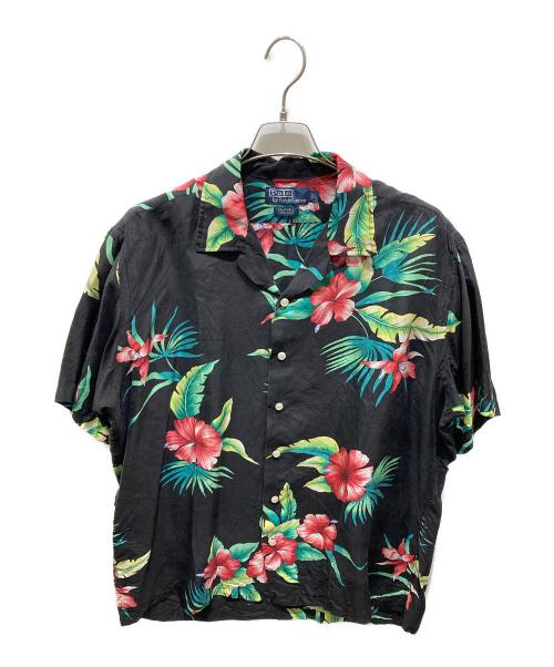 POLO RALPH LAUREN（ポロ・ラルフローレン）POLO RALPH LAUREN (ポロ・ラルフローレン) シルクアロハシャツ ブラック サイズ:Ｌの古着・服飾アイテム