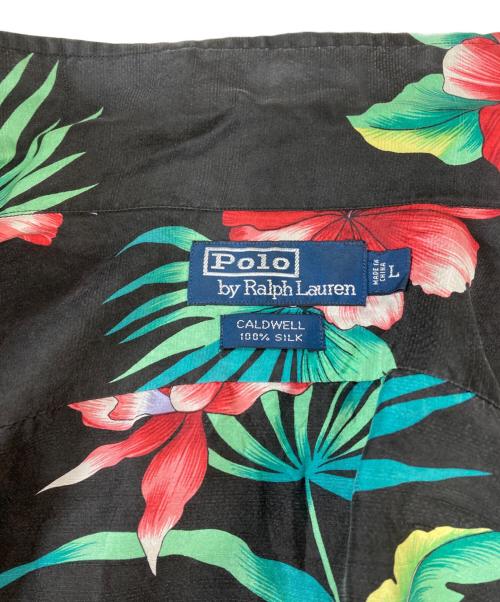 POLO RALPH LAUREN（ポロ・ラルフローレン）POLO RALPH LAUREN (ポロ・ラルフローレン) シルクアロハシャツ ブラック サイズ:Ｌの古着・服飾アイテム