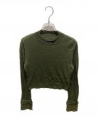 ）の古着「Detachable Embroidery Cuff Knitted Top」｜カーキ