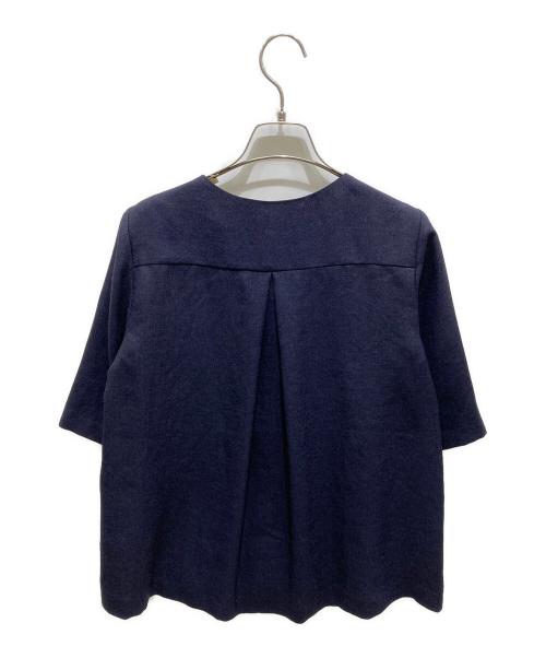 green label relaxing（グリーンレーベルリラクシング）green label relaxing (グリーンレーベルリラクシング) 半袖ブラウス ネイビー サイズ:Fの古着・服飾アイテム