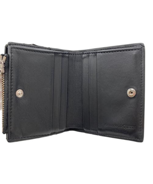 ALEXANDER McQUEEN（アレキサンダーマックイーン）ALEXANDER McQUEEN (アレキサンダーマックイーン) レザー2つ折り財布 ブラックの古着・服飾アイテム