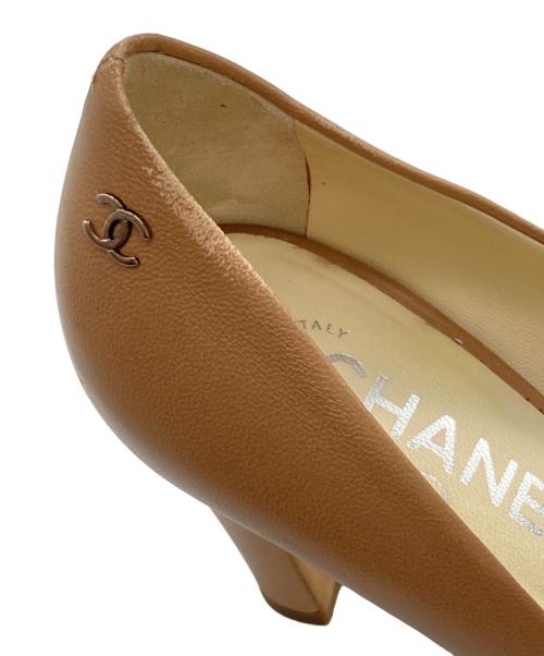 CHANEL（シャネル）CHANEL (シャネル) オープントゥーパンプス ブラウン サイズ:37 1/2の古着・服飾アイテム