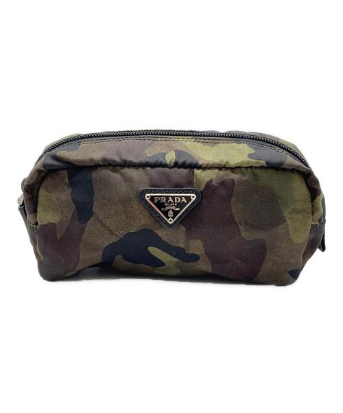 PRADA（プラダ）PRADA (プラダ) ナイロンポーチ カーキの古着・服飾アイテム