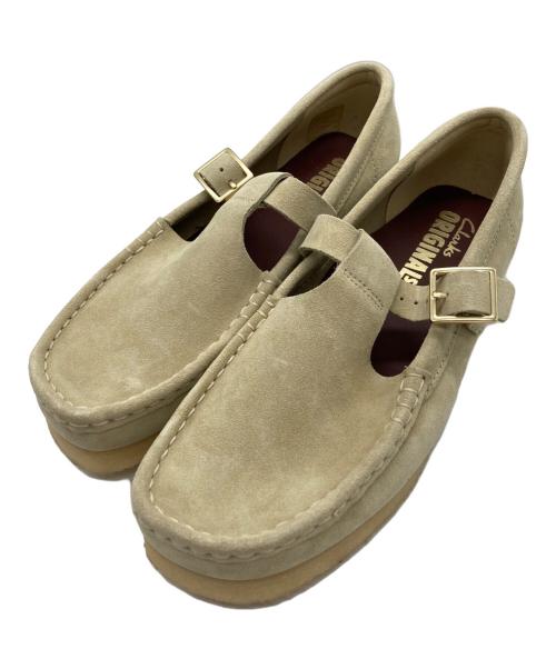 CLARKS（クラークス）CLARKS (クラークス) WALLABEE T BAR ベージュ サイズ:24の古着・服飾アイテム