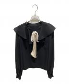 HER LIP TOハーリップトゥ）の古着「Ruffled Pussy Bow Blouse」｜ブラック
