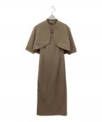 Ameriアメリ）の古着「23SS 3WAY CURVE BOLERO SET DRESS」｜ブラウン