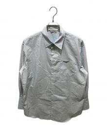 AURALEE（オーラリー）の古着「FINX POLYESTER STRIPE SHIRT」｜ブルー