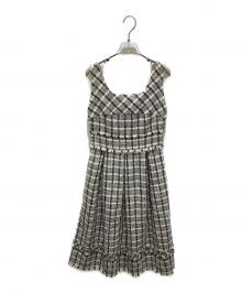 HER LIP TO（ハーリップトゥ）の古着「Summer Tweed Midi Dress」｜ブラック×ホワイト