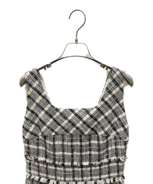 HER LIP TO（ハーリップトゥ）HER LIP TO (ハーリップトゥ) Summer Tweed Midi Dress ブラック×ホワイト サイズ:Ｍ 未使用品の古着・服飾アイテム