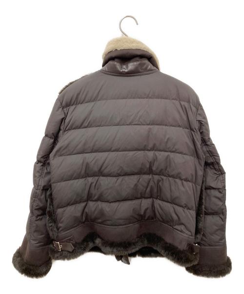 LOVELESS（ラブレス）LOVELESS (ラブレス) ファーコンビライダースダウンジャケット ブラウン サイズ:36の古着・服飾アイテム