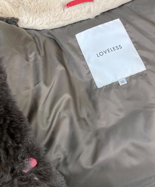 LOVELESS（ラブレス）LOVELESS (ラブレス) ファーコンビライダースダウンジャケット ブラウン サイズ:36の古着・服飾アイテム
