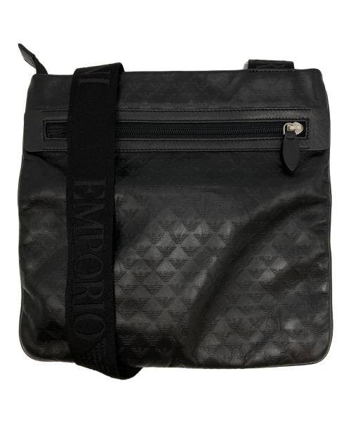 EMPORIO ARMANI（エンポリオ アルマーニ）EMPORIO ARMANI (エンポリオ アルマーニ) アイアンイーグルロゴモノグラムショルダーバッグ ブラックの古着・服飾アイテム