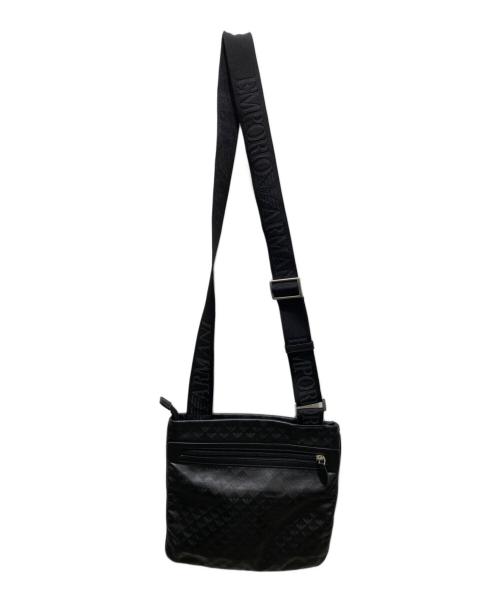 EMPORIO ARMANI（エンポリオ アルマーニ）EMPORIO ARMANI (エンポリオ アルマーニ) アイアンイーグルロゴモノグラムショルダーバッグ ブラックの古着・服飾アイテム