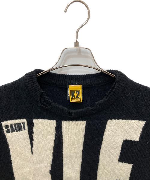 SAINT MICHAEL（セントマイケル）SAINT MICHAEL (セントマイケル) KLF CREW NEECK KNIT ブラック サイズ:XLの古着・服飾アイテム