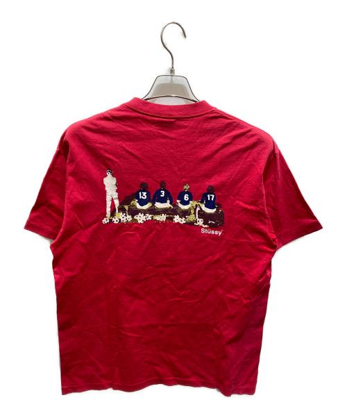 stussy（ステューシー）stussy (ステューシー) プリントTシャツ レッド サイズ:Ｌの古着・服飾アイテム