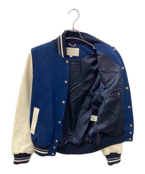 maison kitsune（メゾンキツネ）MAISON KITSUNE (メゾンキツネ) MUSICTEDDY TEDDY VARSITY JACKET ネイビー サイズ:Sの古着・服飾アイテム