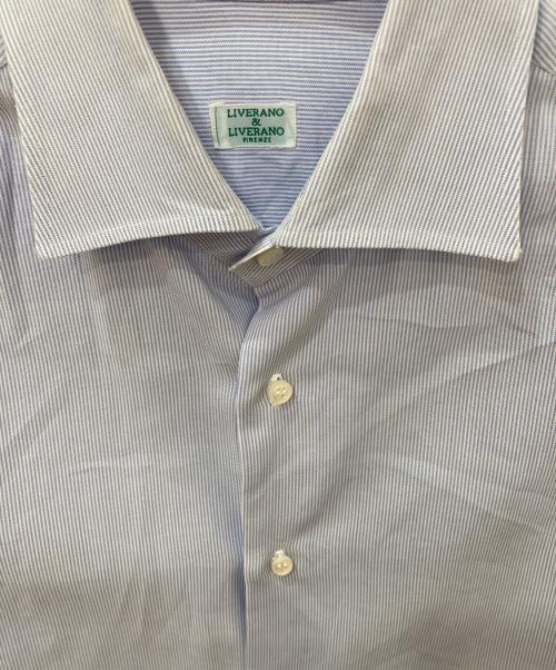 LIVERANO&LIVERANO（リヴェラーノ・リヴェラーノ）LIVERANO&LIVERANO (リヴェラーノ・リヴェラーノ) ストライプシャツ ブルー サイズ:42の古着・服飾アイテム