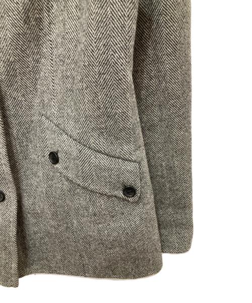 BURBERRY LONDON（バーバリーロンドン）BURBERRY LONDON (バーバリーロンドン) 襟フォックスヘリンボーンショートコート グレー サイズ:40の古着・服飾アイテム