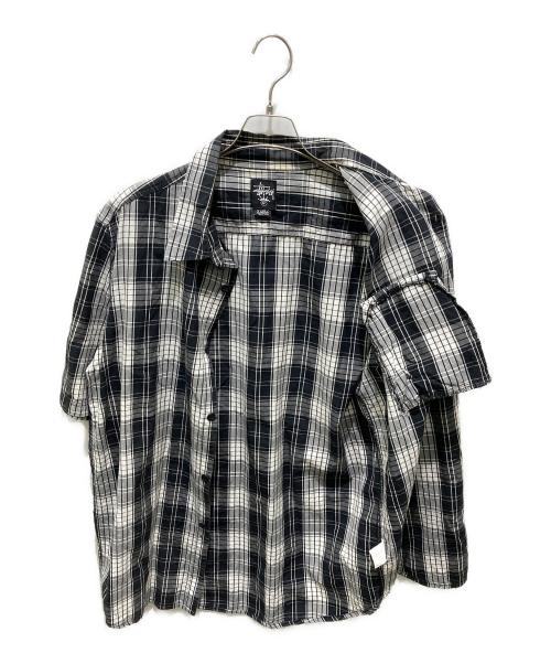 stussy（ステューシー）stussy (ステューシー) チェック半袖シャツ ブラック サイズ:XLの古着・服飾アイテム