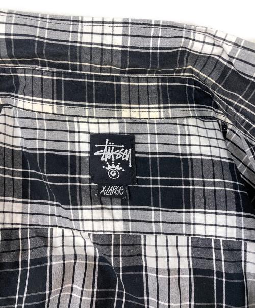 stussy（ステューシー）stussy (ステューシー) チェック半袖シャツ ブラック サイズ:XLの古着・服飾アイテム