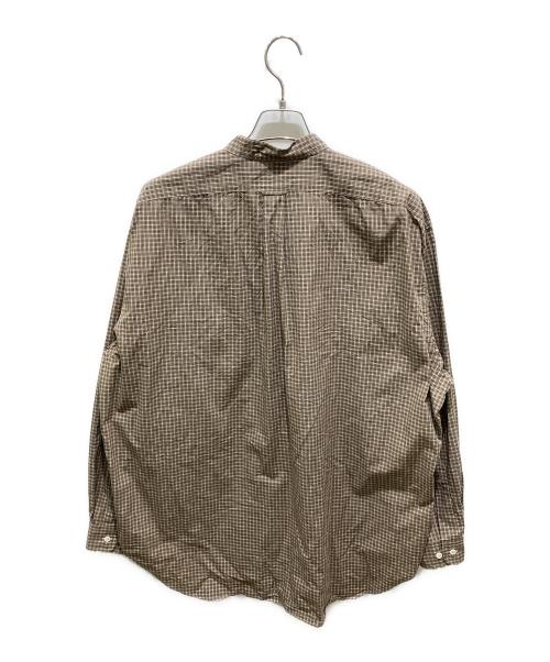 SEDAN ALL-PURPOSE（セダンオールパーパス）SEDAN ALL-PURPOSE (セダンオールパーパス) Organic Cotton Stand Collar Shirt ブラウン サイズ:XLの古着・服飾アイテム