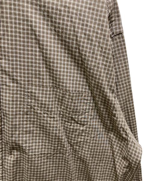 SEDAN ALL-PURPOSE（セダンオールパーパス）SEDAN ALL-PURPOSE (セダンオールパーパス) Organic Cotton Stand Collar Shirt ブラウン サイズ:XLの古着・服飾アイテム