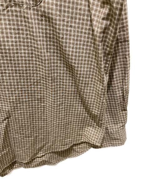 SEDAN ALL-PURPOSE（セダンオールパーパス）SEDAN ALL-PURPOSE (セダンオールパーパス) Organic Cotton Stand Collar Shirt ブラウン サイズ:XLの古着・服飾アイテム