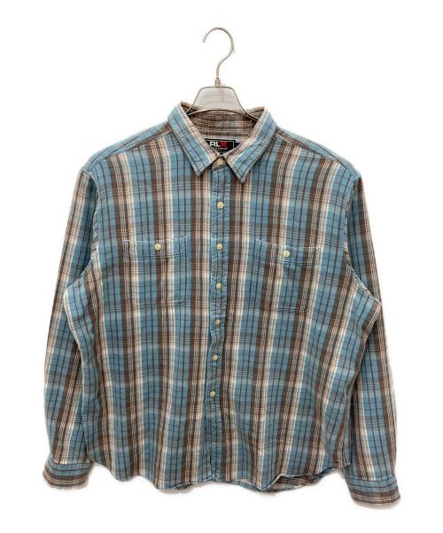 RLX RALPH LAUREN（アールエルエックスラルフローレン）RLX RALPH LAUREN (アールエルエックスラルフローレン) ロングスリーブチェックネルシャツ ブルー サイズ:XXLの古着・服飾アイテム