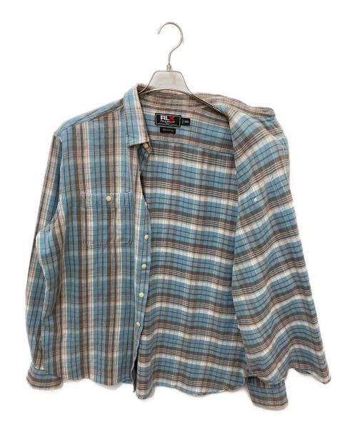 RLX RALPH LAUREN（アールエルエックスラルフローレン）RLX RALPH LAUREN (アールエルエックスラルフローレン) ロングスリーブチェックネルシャツ ブルー サイズ:XXLの古着・服飾アイテム