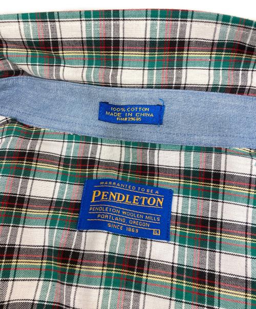 PENDLETON（ペンドルトン）PENDLETON (ペンドルトン) 半袖シャツ ホワイト×グリーン サイズ:Lの古着・服飾アイテム