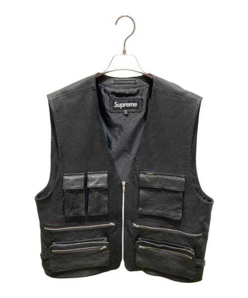 SUPREME（シュプリーム）SUPREME (シュプリーム) Leather Cargo Vest ブラック サイズ:XLの古着・服飾アイテム