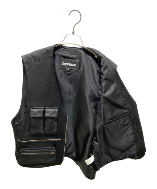 SUPREME（シュプリーム）SUPREME (シュプリーム) Leather Cargo Vest ブラック サイズ:XLの古着・服飾アイテム
