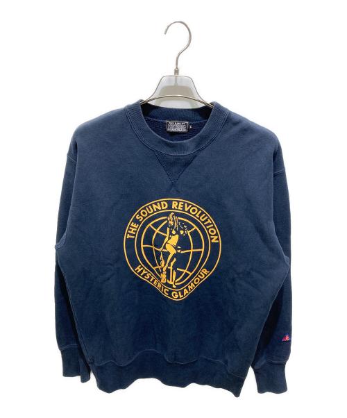 Hysteric Glamour（ヒステリックグラマー）Hysteric Glamour (ヒステリックグラマー) SOUND REVOLUTION オーバーサイズスウェット ネイビー サイズ:Ｌの古着・服飾アイテム