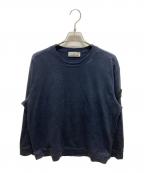 STONE ISLANDストーンアイランド）の古着「ガーメントダイロングスリーブカットソー　HEAVY COTTON JERSEY GARMENT DYED」｜ネイビー