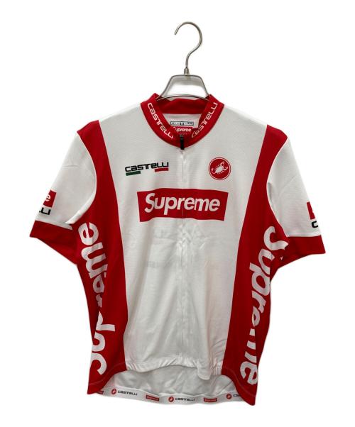 Castelli（カステリ）Castelli (カステリ) Supreme (シュプリーム) Cycling Jersey ホワイト×レッド サイズ:Ｌの古着・服飾アイテム
