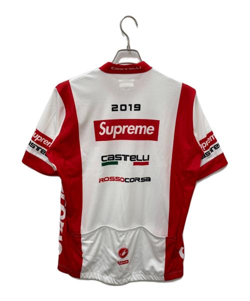 Castelli（カステリ）Castelli (カステリ) Supreme (シュプリーム) Cycling Jersey ホワイト×レッド サイズ:Ｌの古着・服飾アイテム