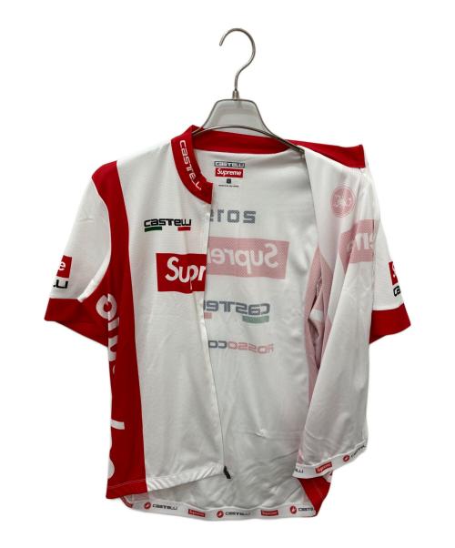 Castelli（カステリ）Castelli (カステリ) Supreme (シュプリーム) Cycling Jersey ホワイト×レッド サイズ:Ｌの古着・服飾アイテム