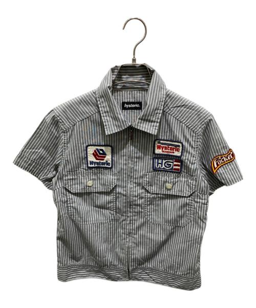 Hysteric Glamour（ヒステリックグラマー）Hysteric Glamour (ヒステリックグラマー) ジップアップワークシャツ グレー サイズ:FREEの古着・服飾アイテム