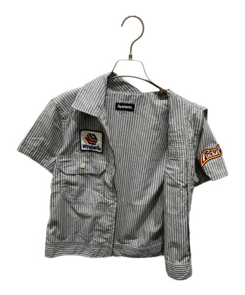 Hysteric Glamour（ヒステリックグラマー）Hysteric Glamour (ヒステリックグラマー) ジップアップワークシャツ グレー サイズ:FREEの古着・服飾アイテム