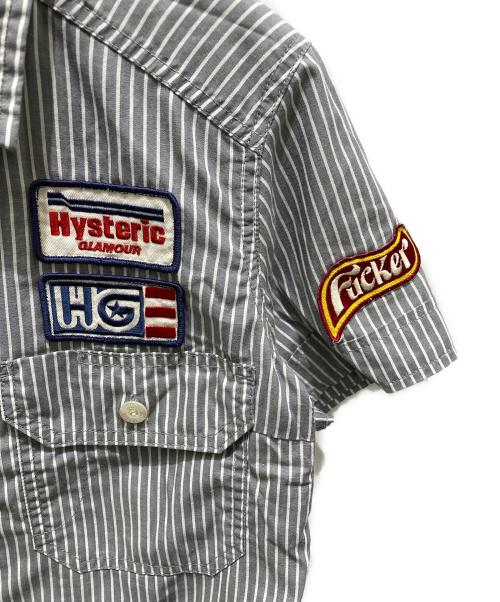 Hysteric Glamour（ヒステリックグラマー）Hysteric Glamour (ヒステリックグラマー) ジップアップワークシャツ グレー サイズ:FREEの古着・服飾アイテム