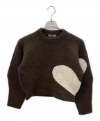 NKNITンニット）の古着「ハートパターンニット」｜ブラウン
