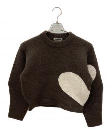 NKNIT（ンニット）の古着「ハートパターンニット」｜ブラウン