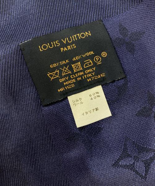 LOUIS VUITTON（ルイ ヴィトン）LOUIS VUITTON (ルイ ヴィトン) シルクウールストール ネイビーの古着・服飾アイテム