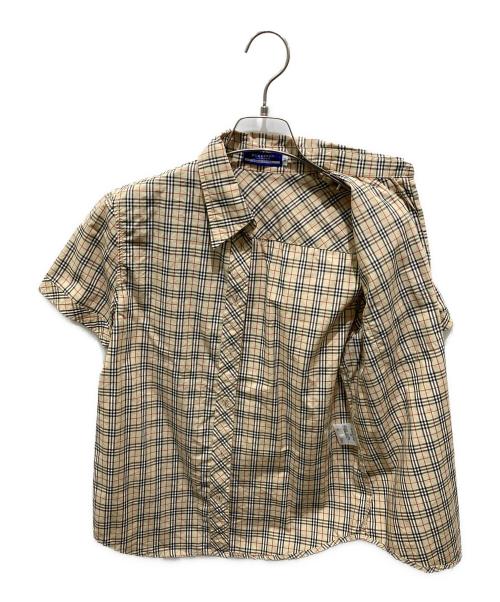 BURBERRY BLUE LABEL（バーバリー ブルー レーベル）BURBERRY BLUE LABEL (バーバリー ブルー レーベル) ノヴァチェック半袖シャツ ベージュ サイズ:38の古着・服飾アイテム