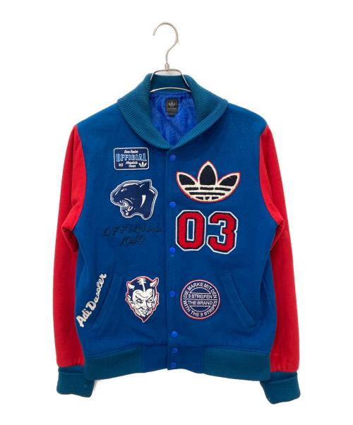 adidas（アディダス）adidas (アディダス) ワッペンウールスタジャン ブルー サイズ:Ｌの古着・服飾アイテム