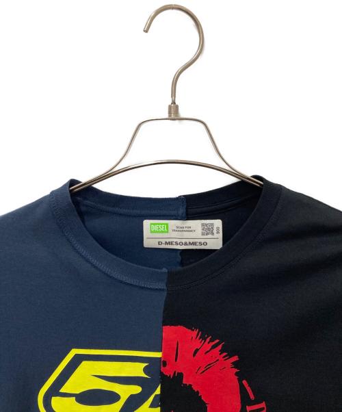 DIESEL（ディーゼル）DIESEL (ディーゼル) 切替プリントTシャツ ブラック サイズ:Lの古着・服飾アイテム