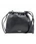 DIESEL（ディーゼル）の古着「Clou-D Crossbody　クロスボディ ドローストリング レザー ミニ巾着バッグ　ショルダーバッグ」｜ブラック
